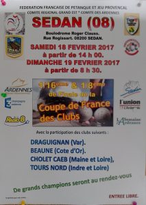 Coupe de France des Clubs de Petanque Sedan